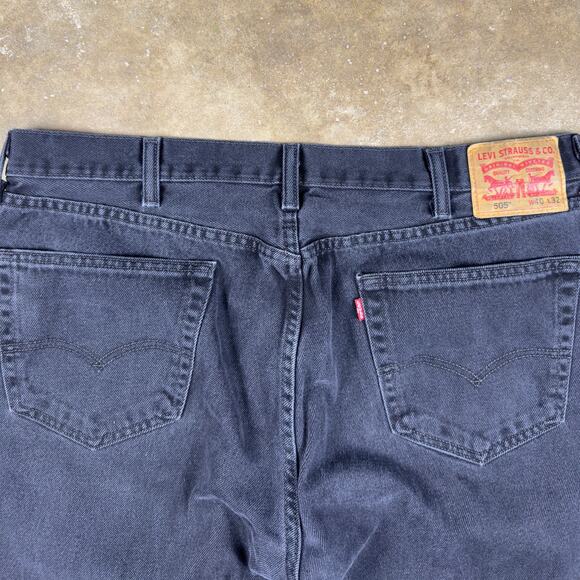 Levi’s‎ 505 Black Men’s Jeans Size 39x31.5 Straight Fit Denim - Picture 3 of 9